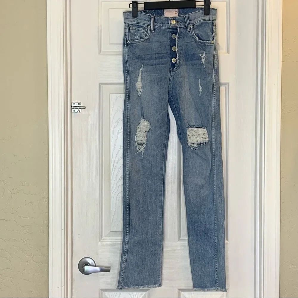 Revice Dream Fit Distressed Sweet Monday Wash Exposed Button Fly Size 27